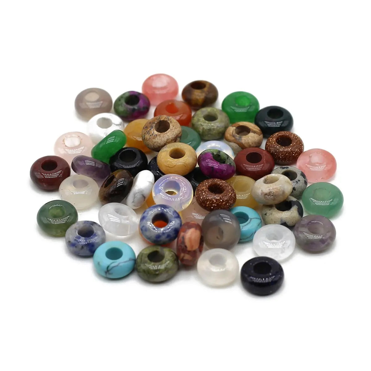 20pcs/Pack Abacus Beads 5x10mm Natural Red Agate Tiger Eye Amethysts Rose Quartz Beads for Jewelry Making DIY Necklace Bracelet