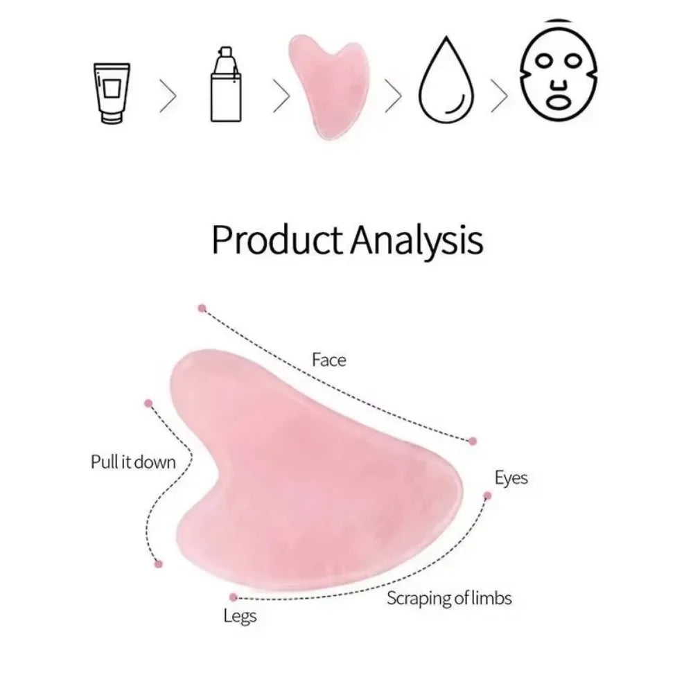 Portable Natural Resin Gua Sha Scraper Board Rose Quartz Scraper Face Lifting Anti-Wrinkle Massage Board Body Beauty Spa Massage
