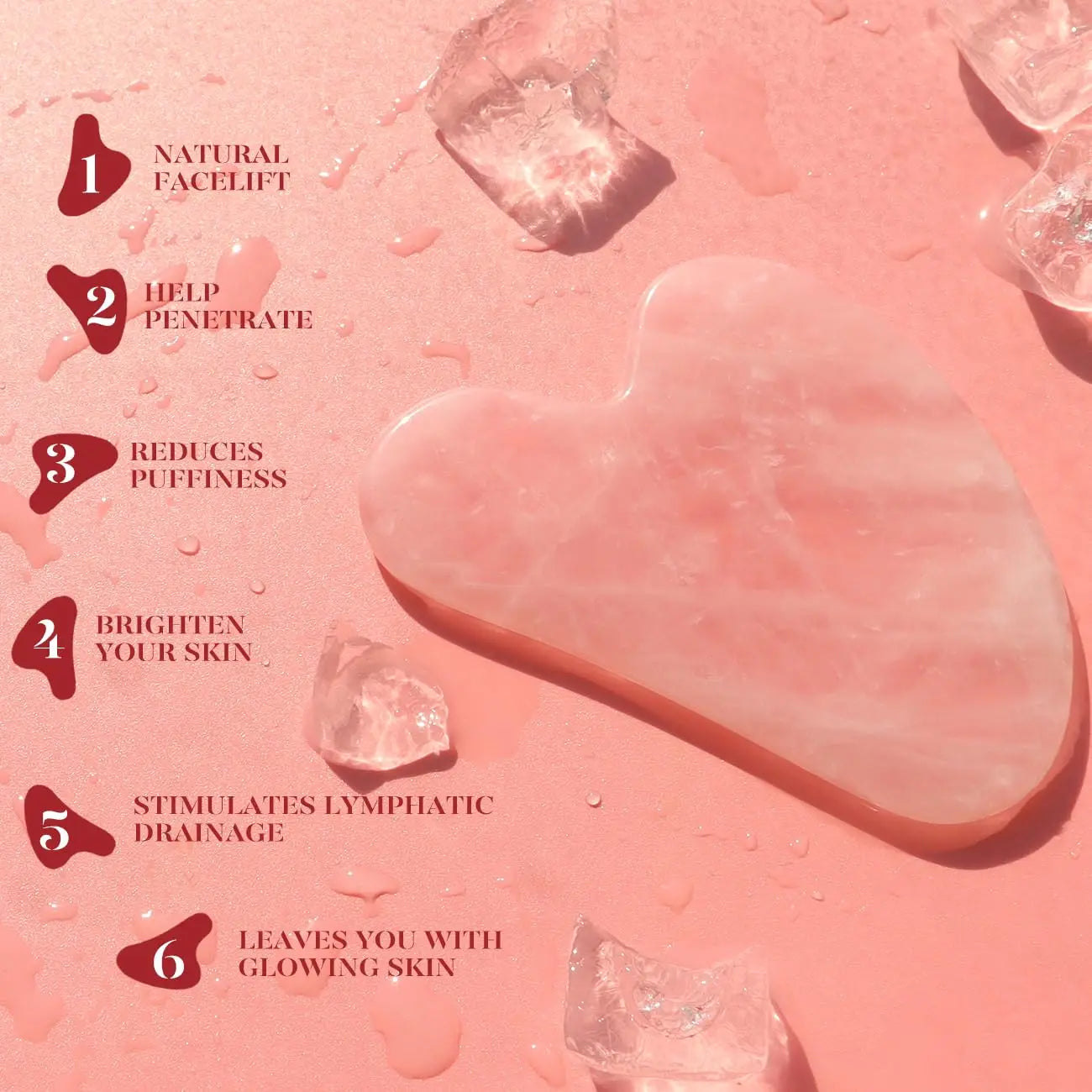 New Anti Aging Natural Jade Stone Massage Set Gua Sha Scraper Rose Quartz Jade Face Roller Double-ended Face and Neck Massager