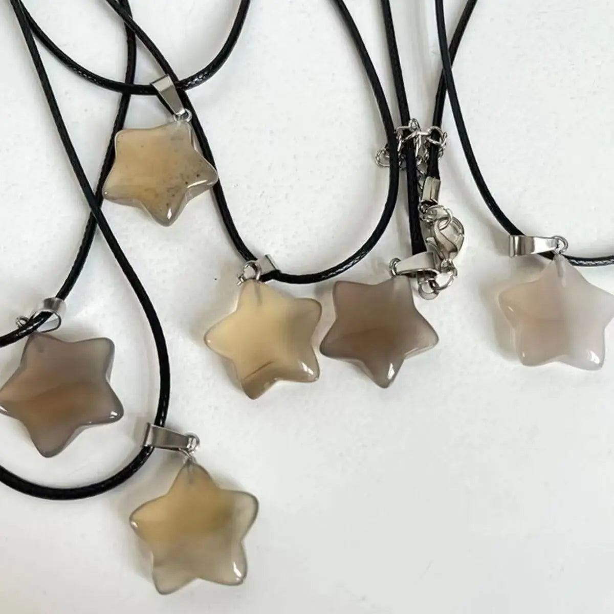 Trend Natural Stone Hexagon Crystal Rose Quartz Opal Star Pendant Necklace for Women Fluorite Lapis Bullet Pendulum Jewelry Gift