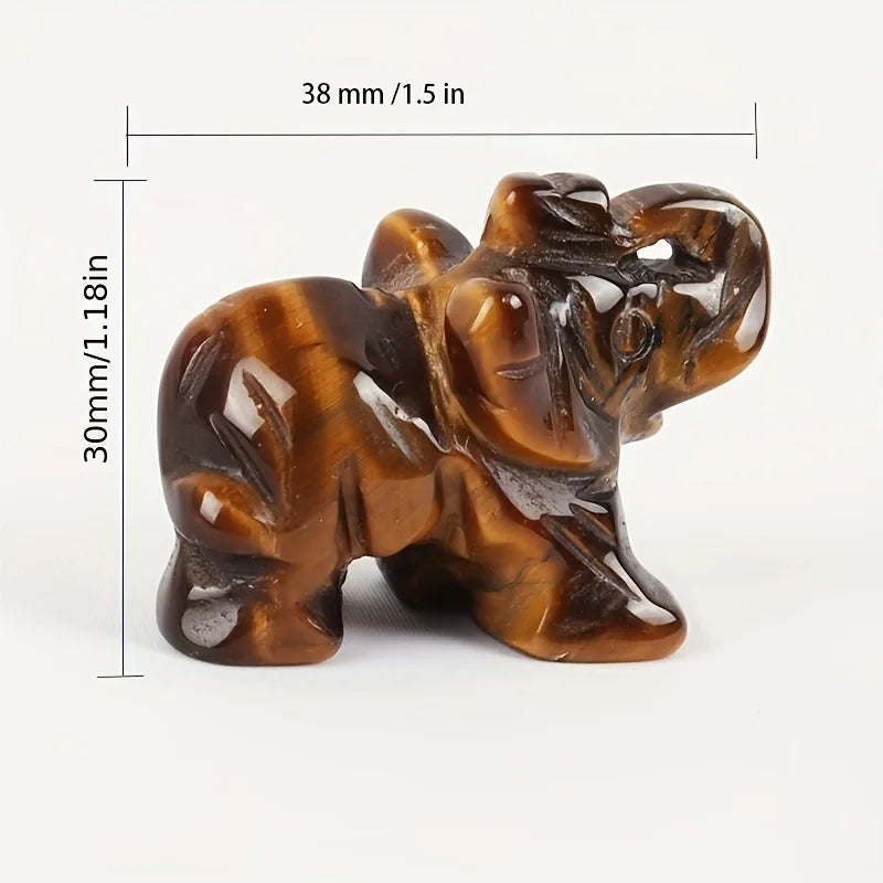 Hand Carved Crystal Elephant Figurine Home Decoration Natural Rose Quartz Amethyst Mini animal handicraft feng shui Ornament