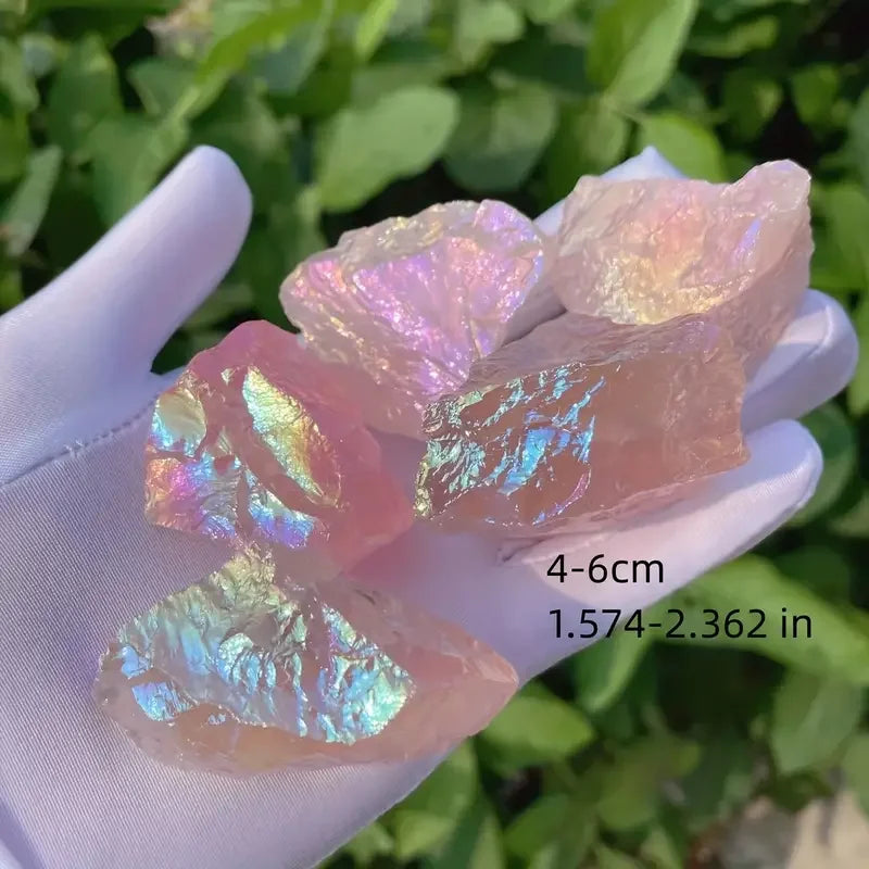 Aura Rose stone Quartz Raw Crystals For Home Decor Best Gift For Family And Friends